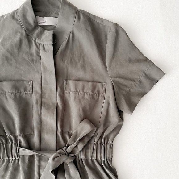 Olive Utility Belted Dress - Picture 1 of 12